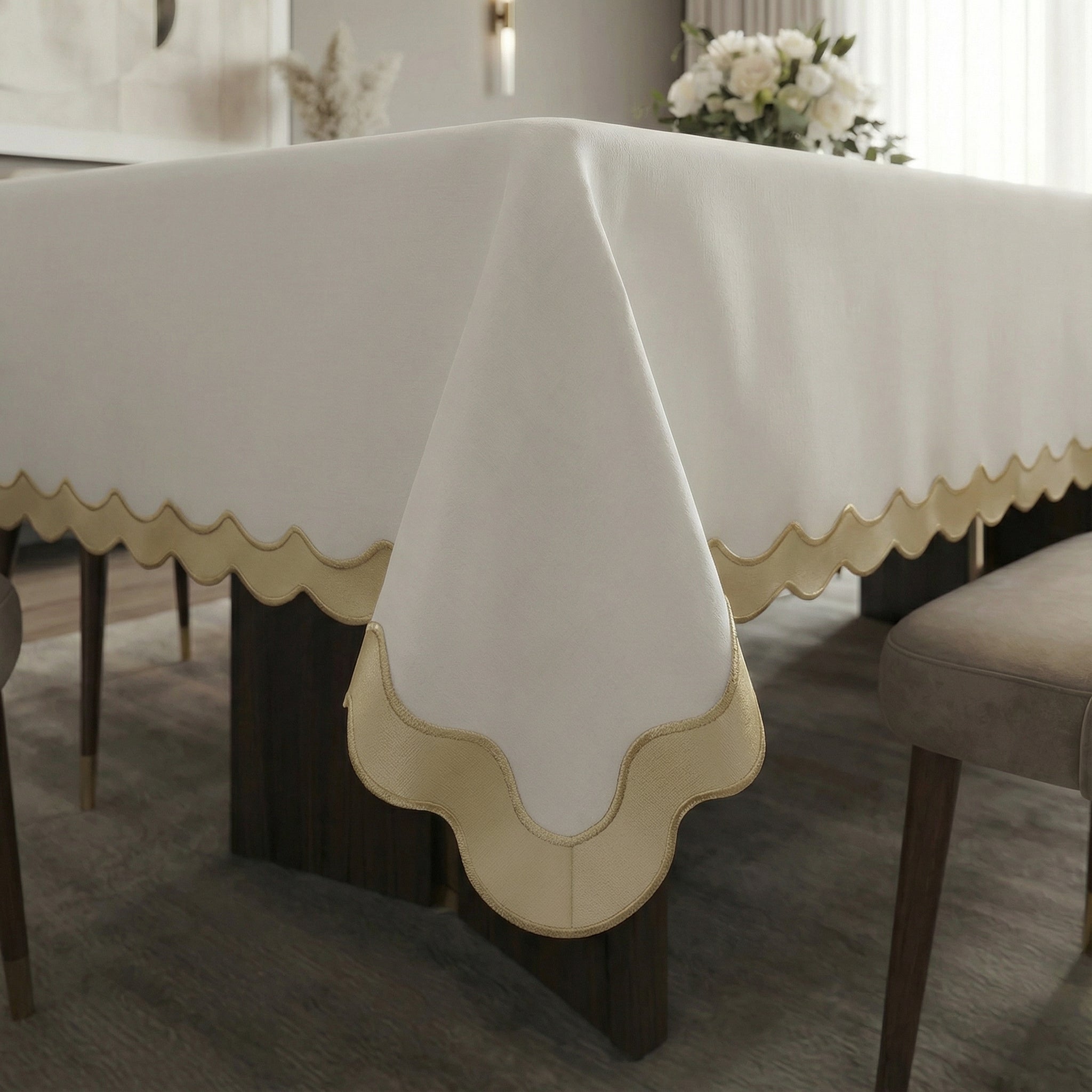 Praline Home Scalloped Tablecloth - Thumbnail 2
