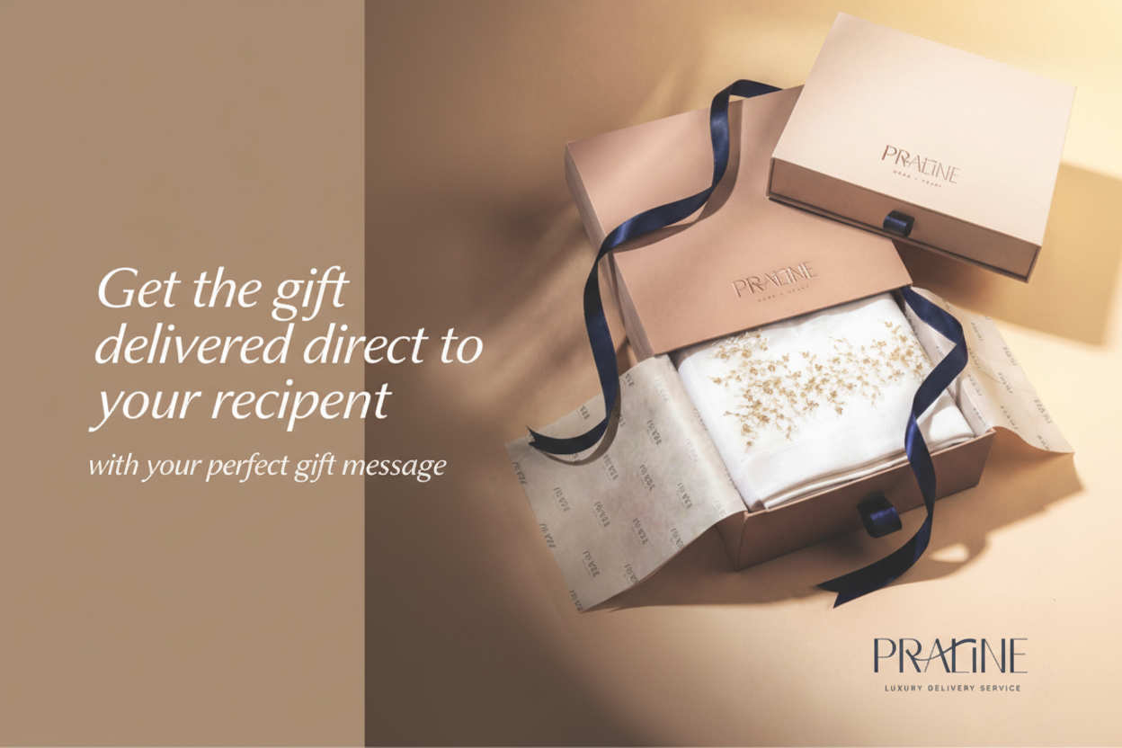 PRALINE-style gift delivery banner